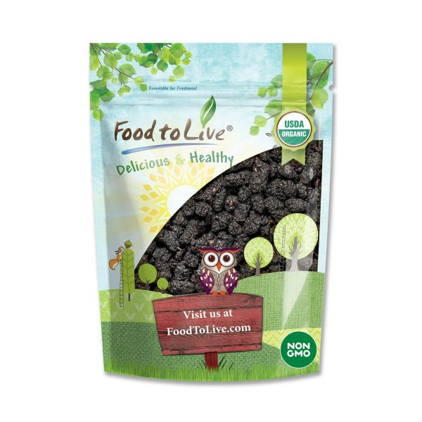 Organic Black Mulberries, 2 Pounds — Non-GMO, Raw, Vegan — by Food to Live