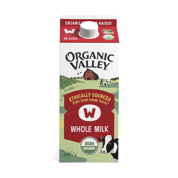 Organic Valley, Organic Whole Milk, Ultra Pasteurized, Half Gallon, 64 oz