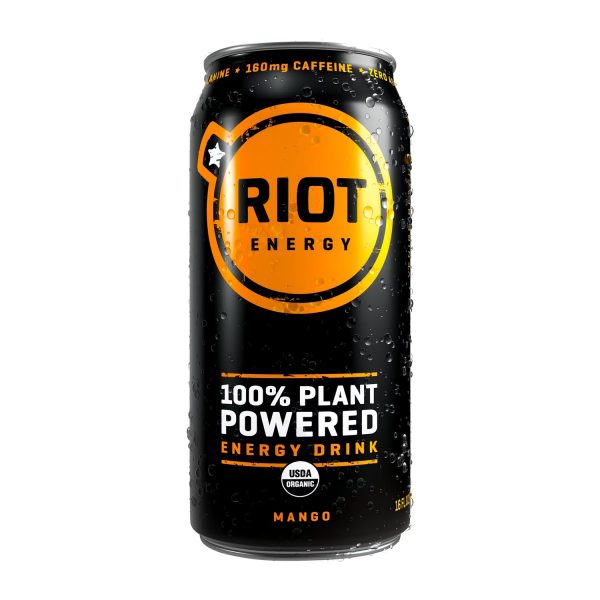 Riot Energy, Organic Mango Energy Drink, Plant Based, 16 fl. oz