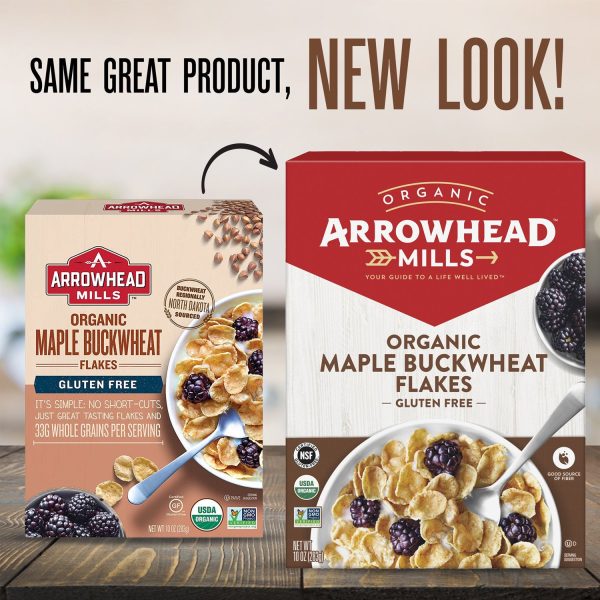 Arrowhead Mills Maple Buckwheat Flakes Organic Cereal, 10 Oz Box：圖片 2