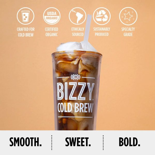 Bizzy Organic Cold Brew Coffee _ Smooth & Sweet Blend _ Coarse Ground Coffee _ 100% Arabica _ 1 lb：圖片 2