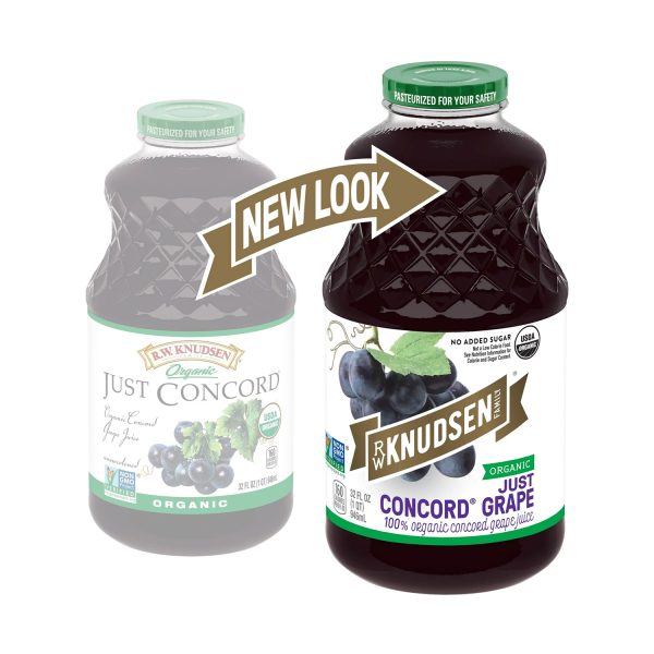 R.W. Knudsen Family Organic Just Concord Grape Juice, 100% Juice, 32 oz, Glass Bottle：圖片 2