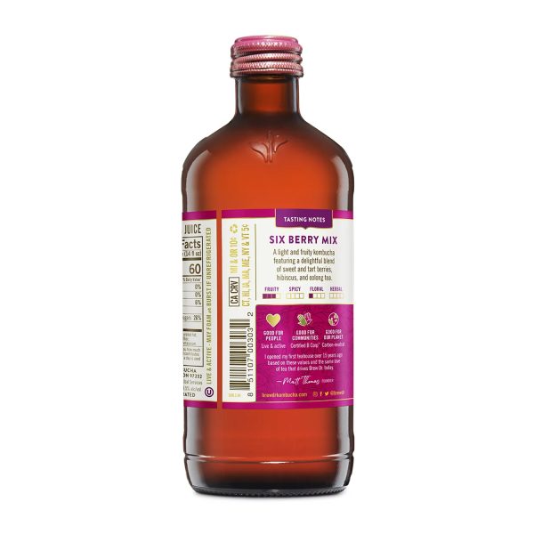 Brew Dr. Kombucha Organic Superberry Tea Drink, 14 Fl Oz Bottle：圖片 2