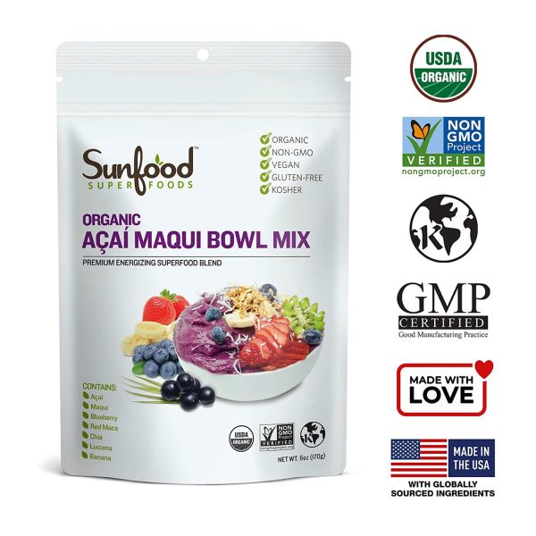 Sunfood Superfoods Organic Acai Maqui Bowl Mix Superfood Powder with Antioxidant, 6 Oz：圖片 3