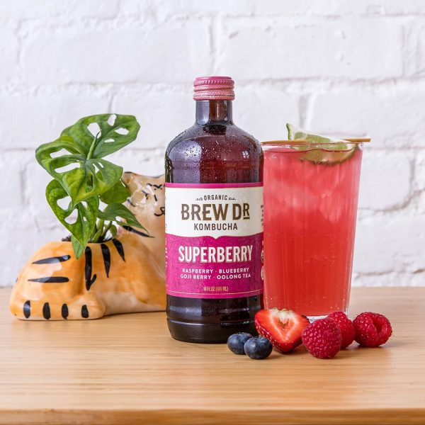 Brew Dr. Kombucha Organic Superberry Tea Drink, 14 Fl Oz Bottle：圖片 3