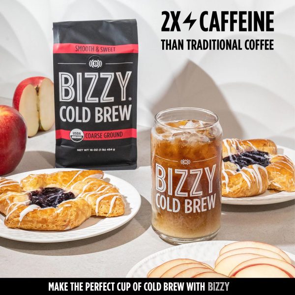 Bizzy Organic Cold Brew Coffee _ Smooth & Sweet Blend _ Coarse Ground Coffee _ 100% Arabica _ 1 lb：圖片 4