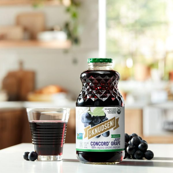 R.W. Knudsen Family Organic Just Concord Grape Juice, 100% Juice, 32 oz, Glass Bottle：圖片 4